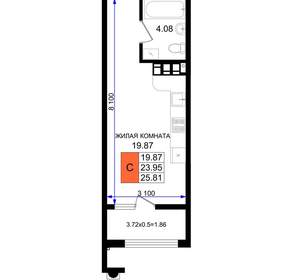 Студия квартира, вторичка, 26м2, 3/8 этаж