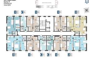 2-к квартира, строящийся дом, 57м2, 14/18 этаж