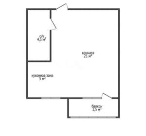 1-к квартира, вторичка, 30м2, 5/5 этаж