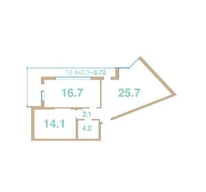 2-к квартира, вторичка, 66м2, 5/8 этаж