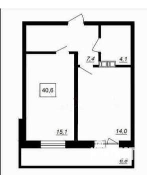 1-к квартира, вторичка, 42м2, 10/12 этаж