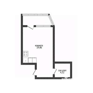 Студия квартира, вторичка, 27м2, 8/12 этаж