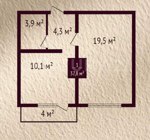 1-к квартира, вторичка, 38м2, 4/9 этаж
