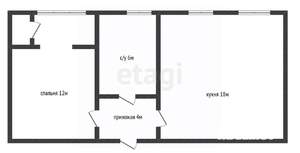 1-к квартира, вторичка, 38м2, 1/3 этаж