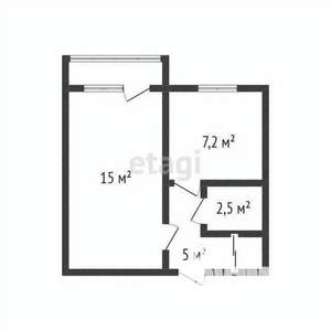 1-к квартира, вторичка, 29м2, 5/5 этаж