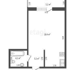 Студия квартира, вторичка, 26м2, 23/25 этаж