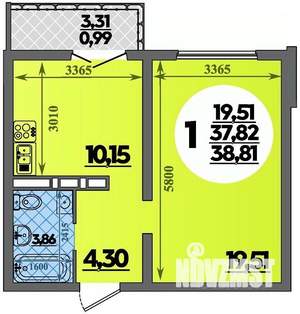 1-к квартира, вторичка, 39м2, 16/16 этаж