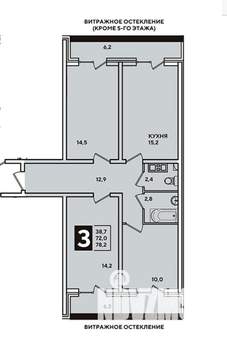3-к квартира, вторичка, 72м2, 11/21 этаж