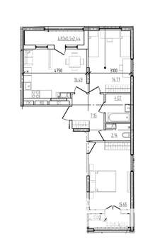 2-к квартира, вторичка, 64м2, 7/9 этаж