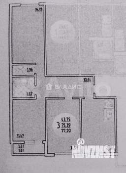 3-к квартира, вторичка, 75м2, 1/20 этаж