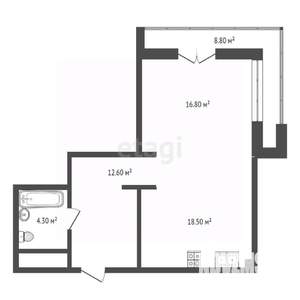 2-к квартира, вторичка, 53м2, 9/21 этаж