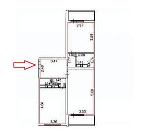 2-к квартира, вторичка, 65м2, 2/16 этаж