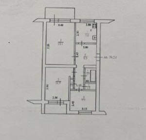 3-к квартира, вторичка, 59м2, 5/5 этаж