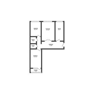 3-к квартира, вторичка, 66м2, 9/9 этаж