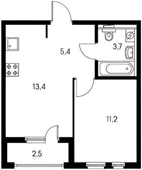 1-к квартира, вторичка, 36м2, 16/20 этаж