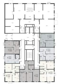 2-к квартира, строящийся дом, 54м2, 2/24 этаж