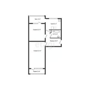 2-к квартира, вторичка, 55м2, 3/9 этаж
