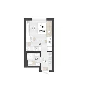Студия квартира, вторичка, 20м2, 13/15 этаж