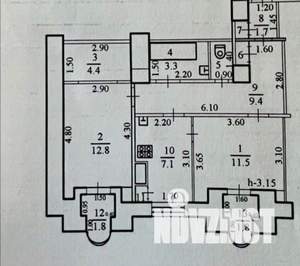 2-к квартира, вторичка, 53м2, 3/4 этаж