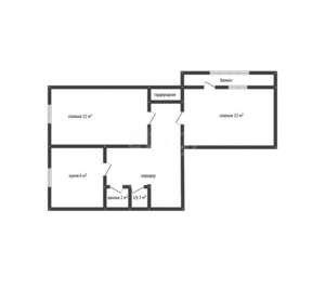 2-к квартира, вторичка, 49м2, 1/5 этаж