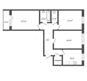 3-к квартира, вторичка, 64м2, 9/9 этаж