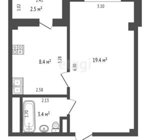 1-к квартира, вторичка, 31м2, 11/16 этаж