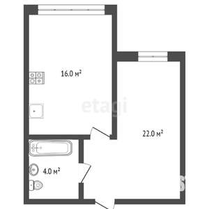 Студия квартира, вторичка, 43м2, 3/11 этаж