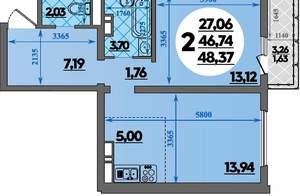2-к квартира, вторичка, 48м2, 4/16 этаж