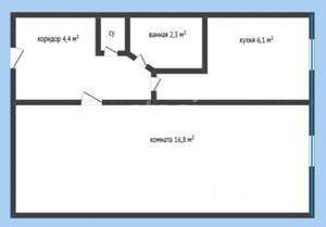 1-к квартира, вторичка, 31м2, 1/5 этаж
