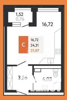 Студия квартира, вторичка, 25м2, 5/24 этаж