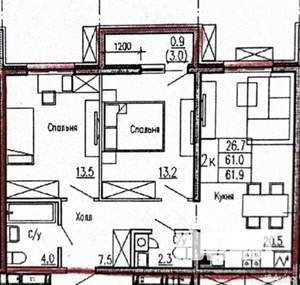 2-к квартира, вторичка, 60м2, 10/25 этаж