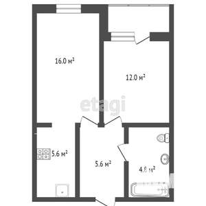 1-к квартира, вторичка, 44м2, 16/18 этаж