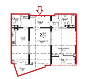 2-к квартира, вторичка, 93м2, 4/17 этаж