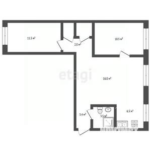 3-к квартира, вторичка, 55м2, 1/5 этаж