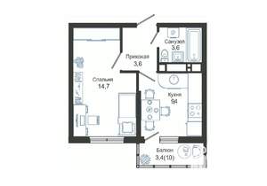 1-к квартира, вторичка, 32м2, 19/24 этаж