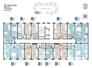2-к квартира, строящийся дом, 68м2, 2/18 этаж