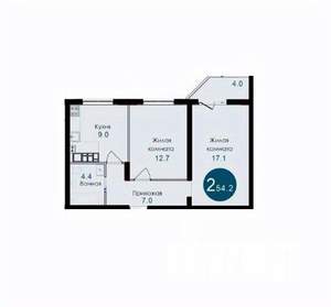 2-к квартира, вторичка, 54м2, 5/14 этаж