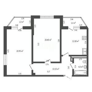 2-к квартира, вторичка, 68м2, 14/16 этаж