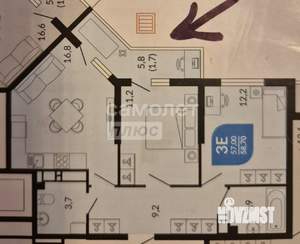 2-к квартира, вторичка, 57м2, 23/23 этаж