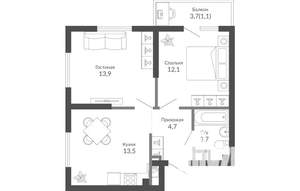 2-к квартира, вторичка, 49м2, 2/23 этаж