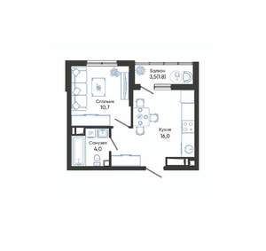 1-к квартира, вторичка, 33м2, 21/24 этаж