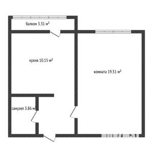 1-к квартира, вторичка, 39м2, 6/16 этаж