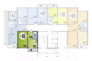 1-к квартира, вторичка, 39м2, 1/16 этаж