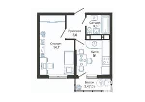 1-к квартира, вторичка, 32м2, 22/24 этаж