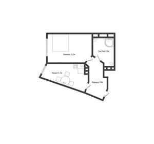 1-к квартира, вторичка, 41м2, 2/17 этаж