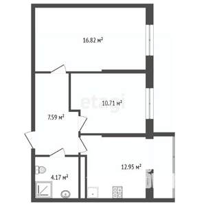 2-к квартира, вторичка, 49м2, 18/23 этаж