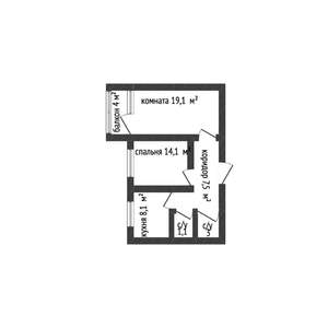 2-к квартира, вторичка, 53м2, 2/9 этаж