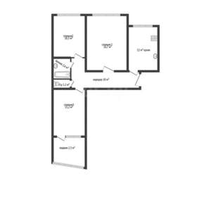 3-к квартира, вторичка, 62м2, 3/10 этаж
