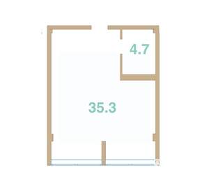 Студия квартира, вторичка, 40м2, 3/4 этаж