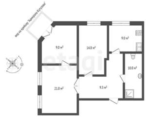 3-к квартира, вторичка, 73м2, 4/1 этаж